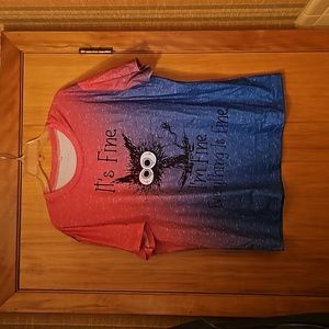 Fun I'm fine everything is fine multi color top